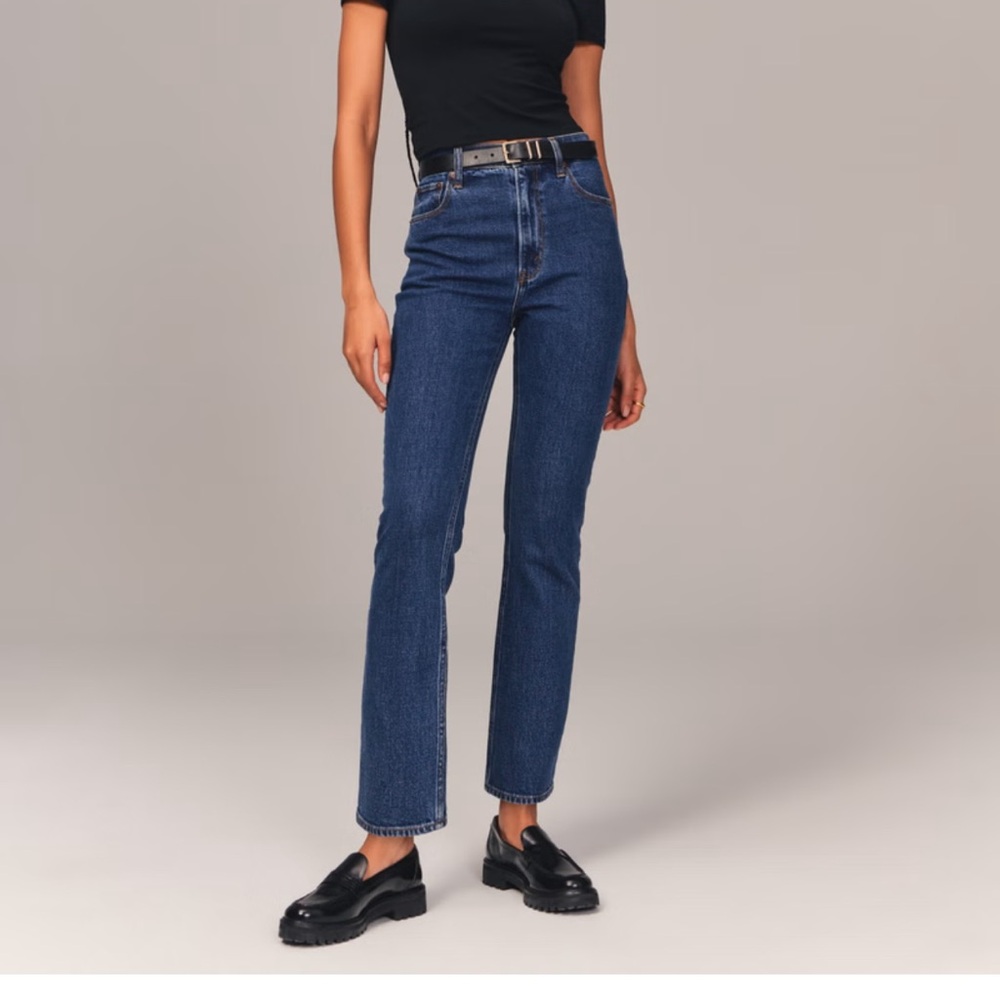 Abercrombie ankle straight jean - dark